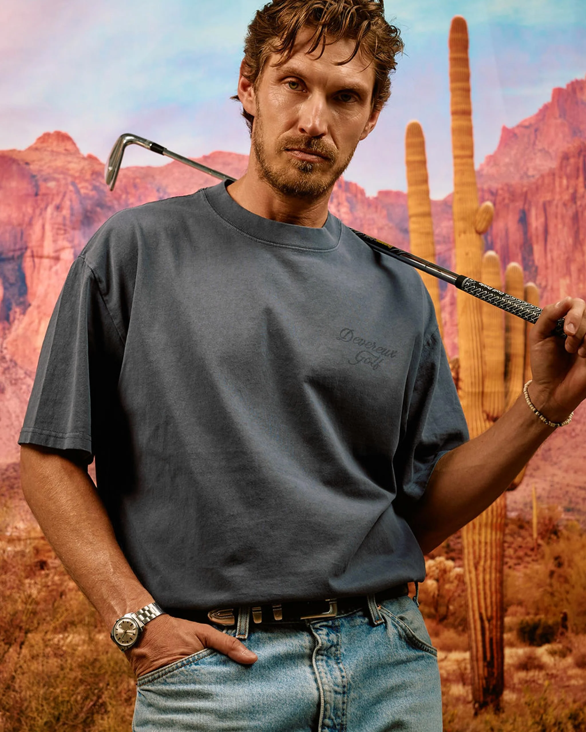 Faded Skull Caddie Tee -  Faded Indigo - Image 5