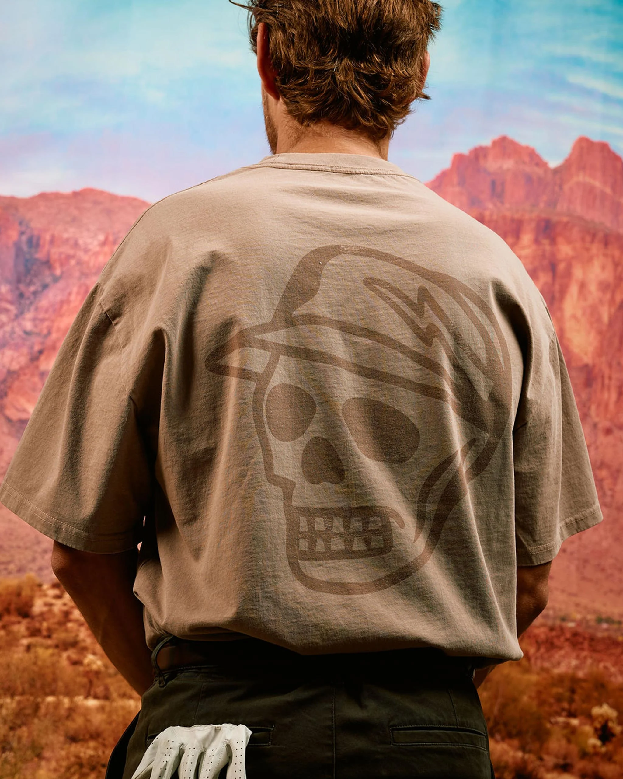 Faded Skull Caddie Tee - Faded Mushroom - Image 4