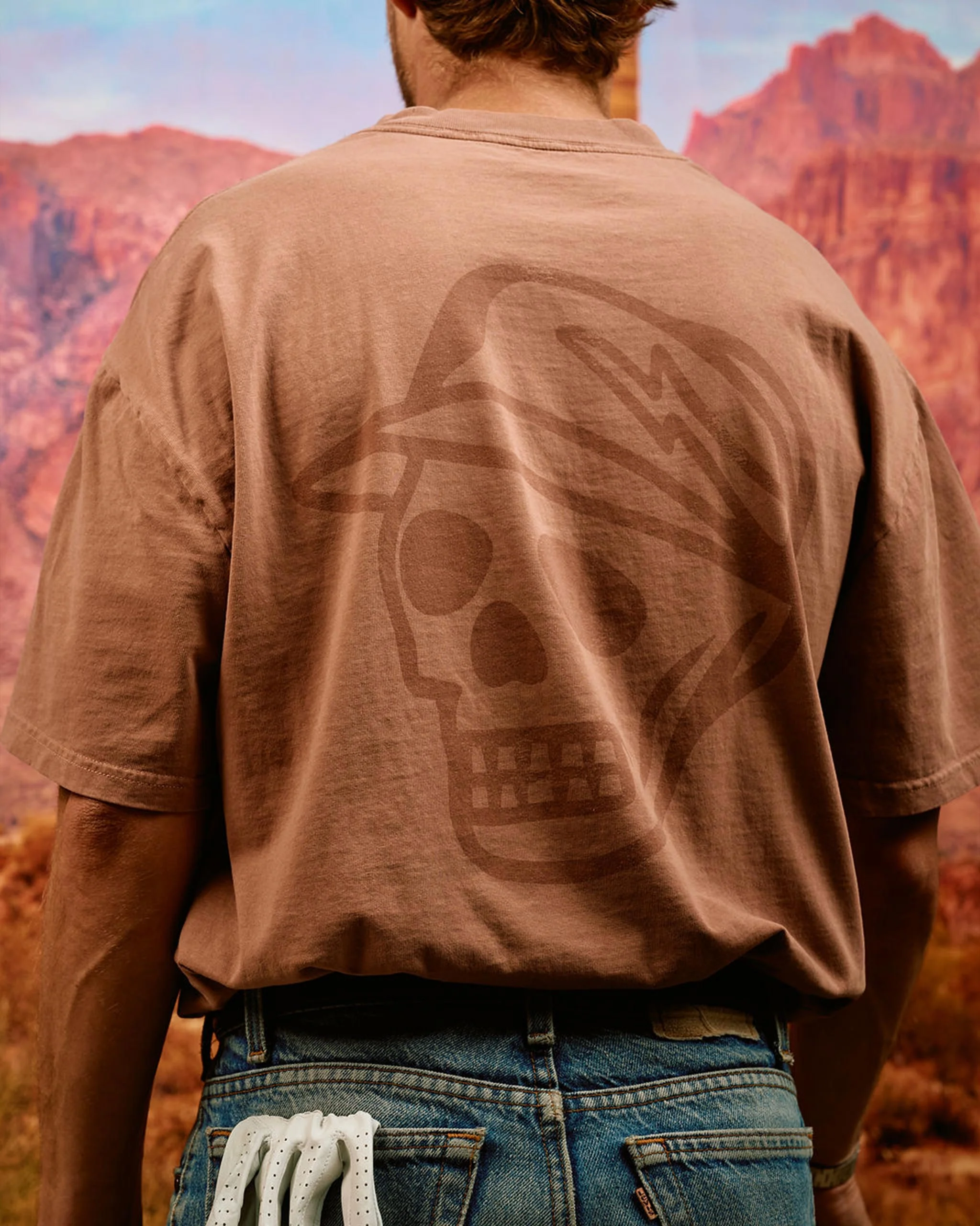 Faded Skull Caddie Tee - Faded Salmon - Image 4