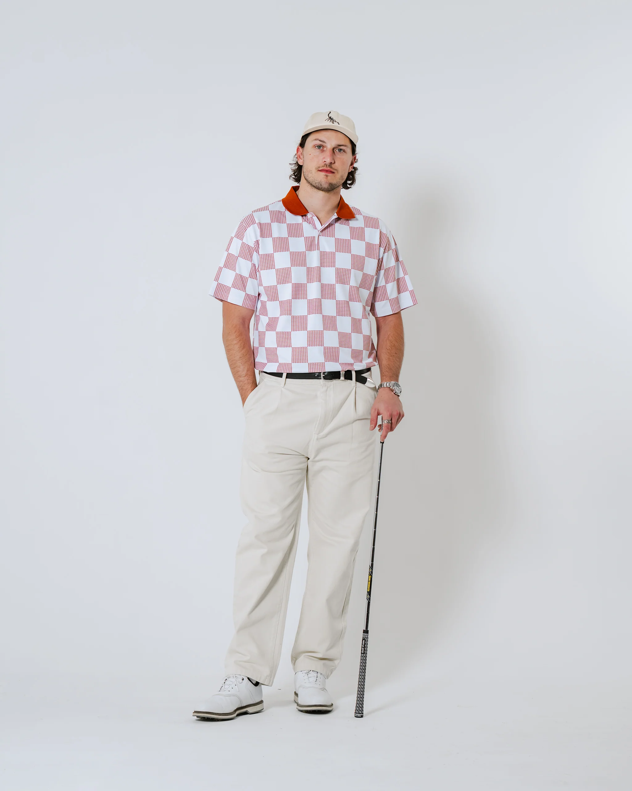 Front9 Polo - White / Cork - Image 3