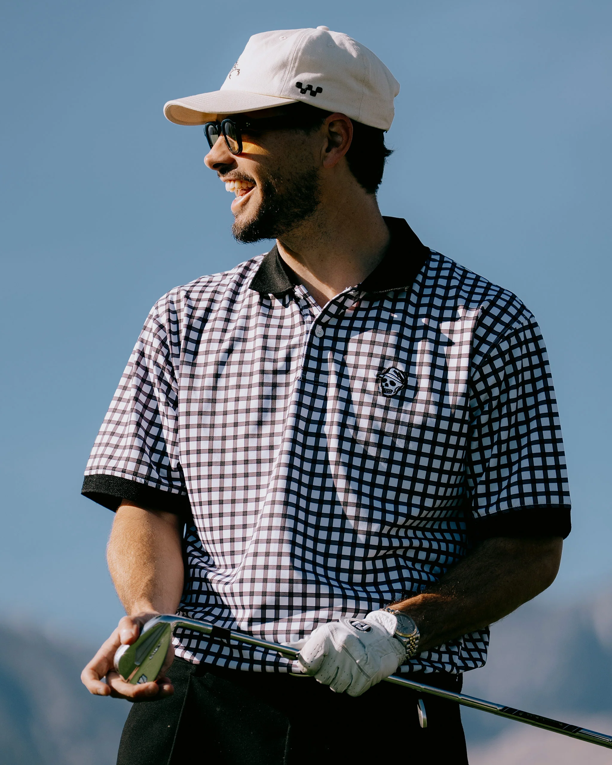 Gingham Polo - Black / White - Image 5