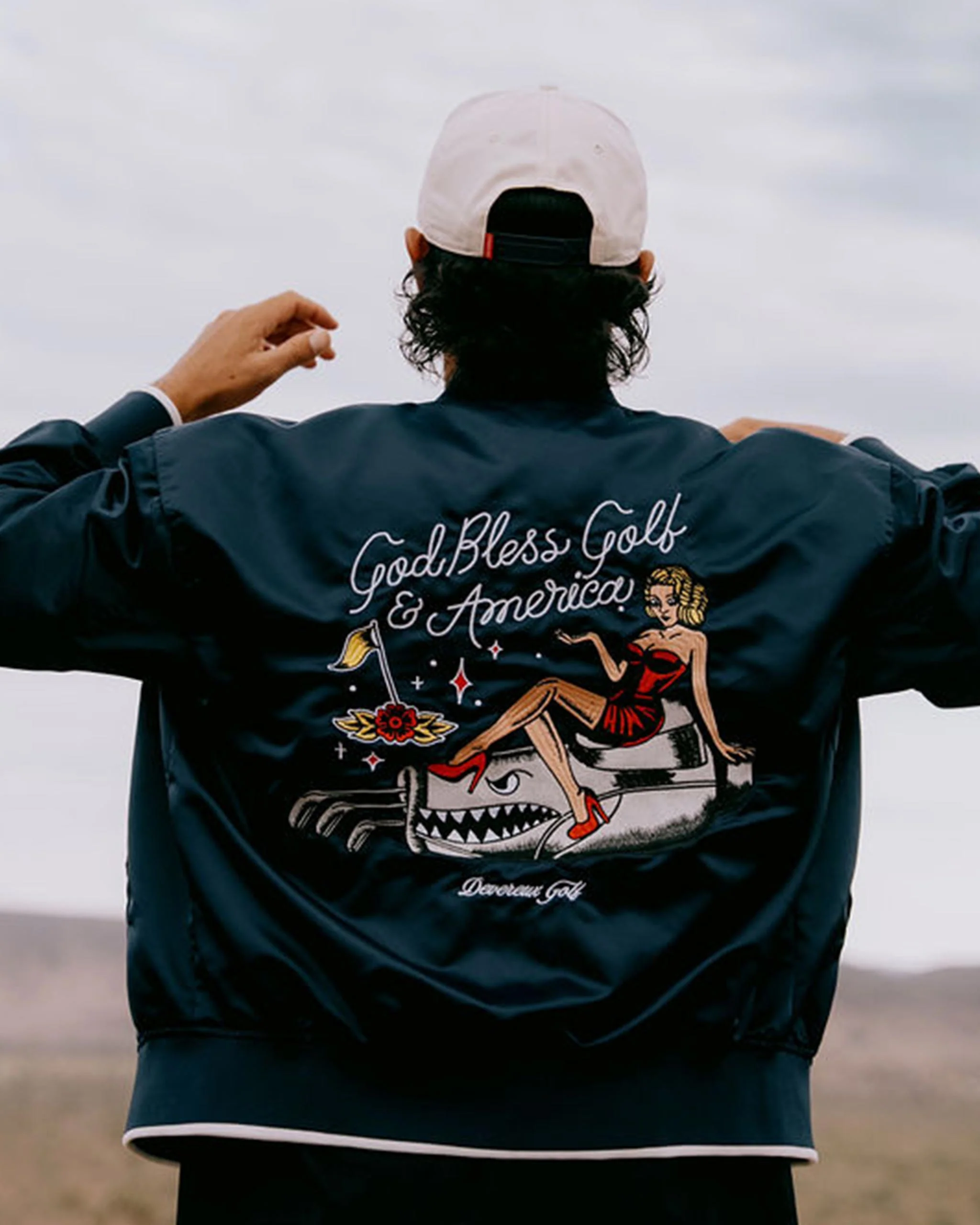 God Bless America Bomber Jacket - Navy - Image 5