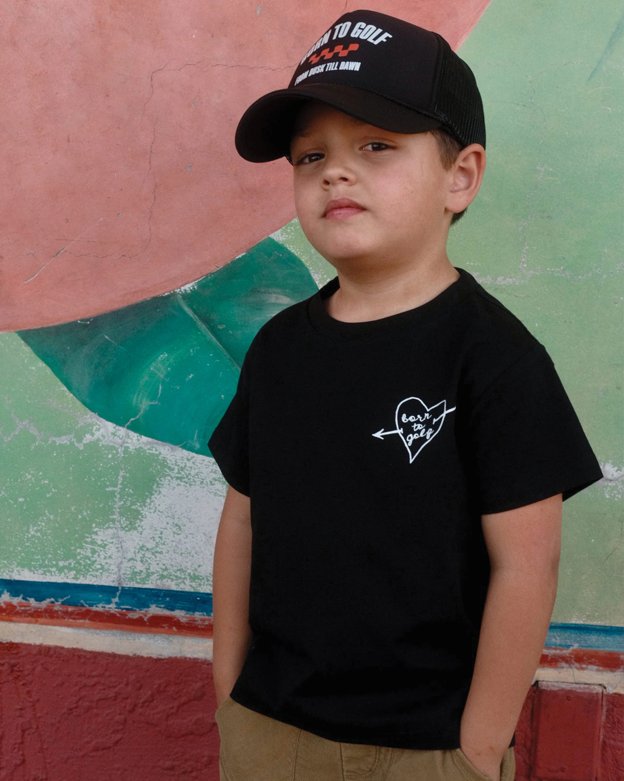 Kids Born To Golf Tee - Black - Image 3