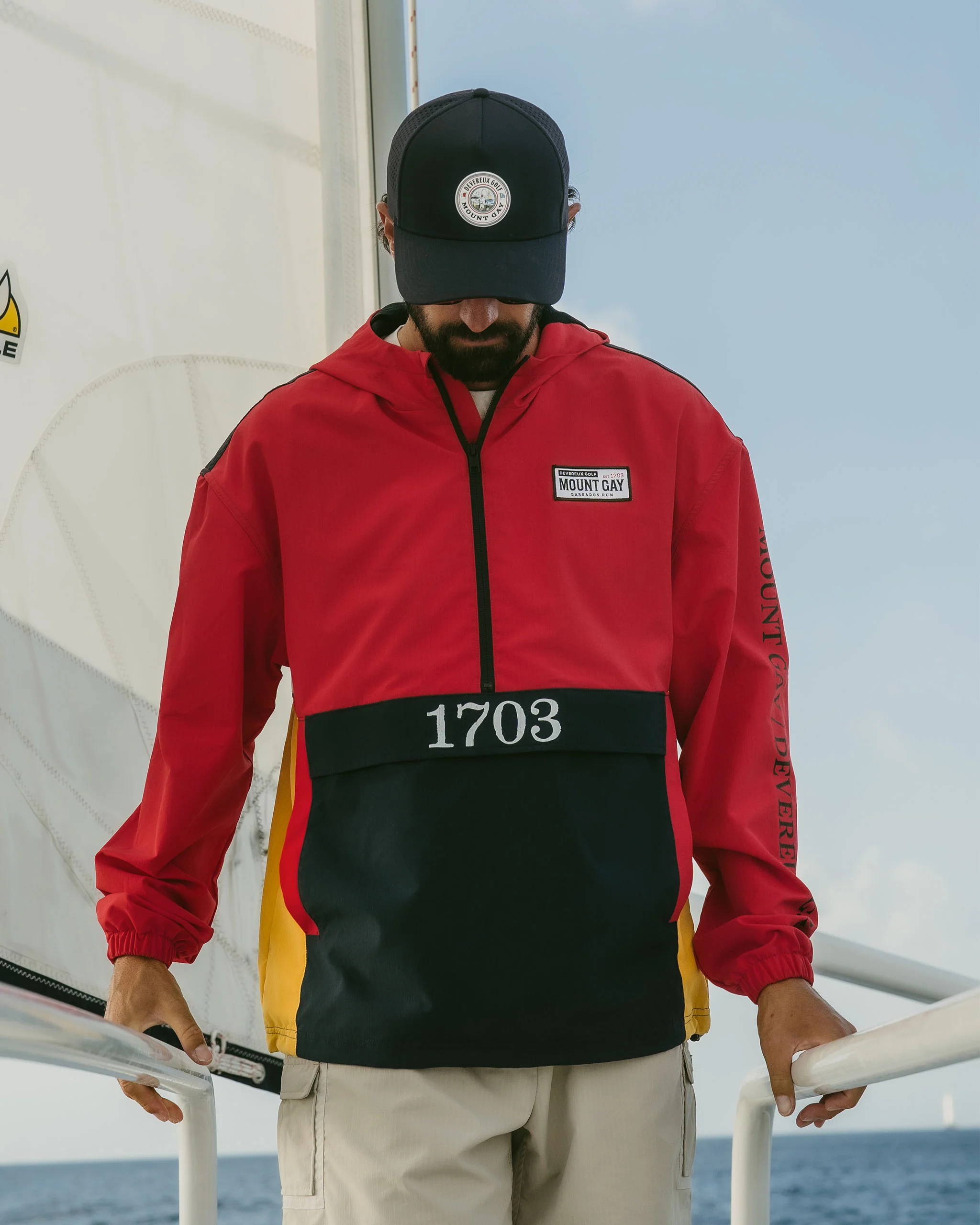 Mount Gay Sailing Jacket - Red - Image 4