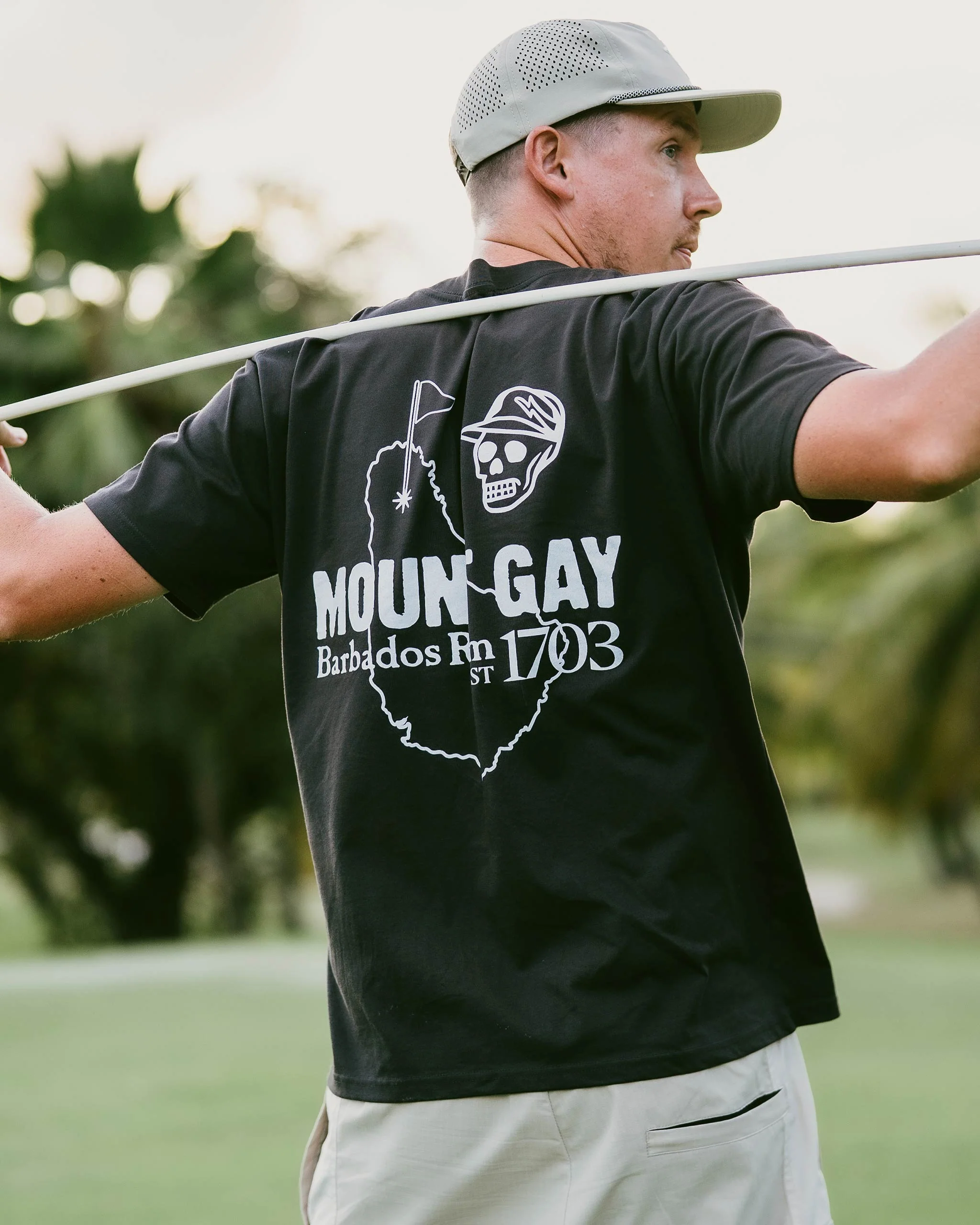 Mount Gay Skull Caddie Tee - Coal - Image 3