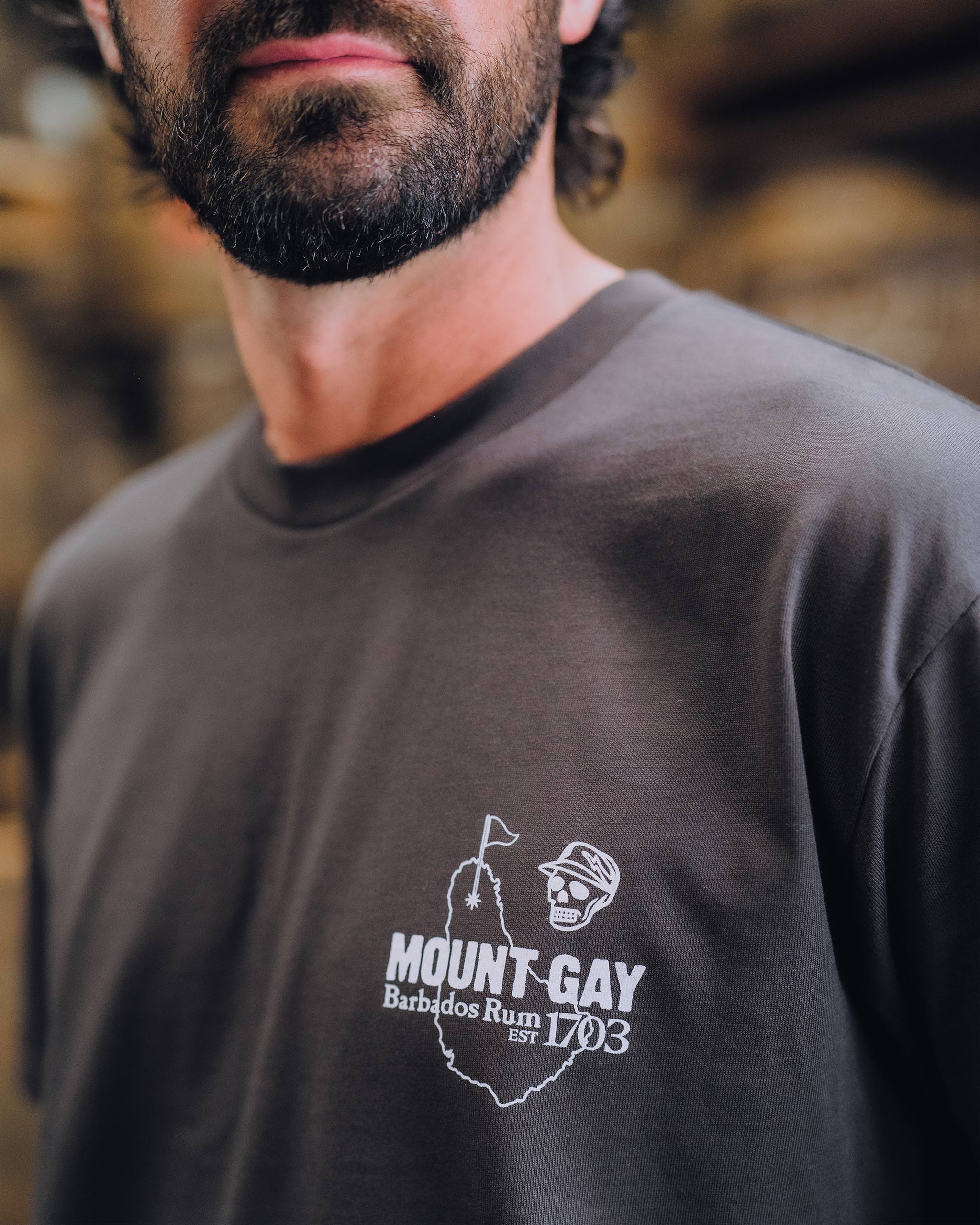 Mount Gay Skull Caddie Tee - Coal - Image 6