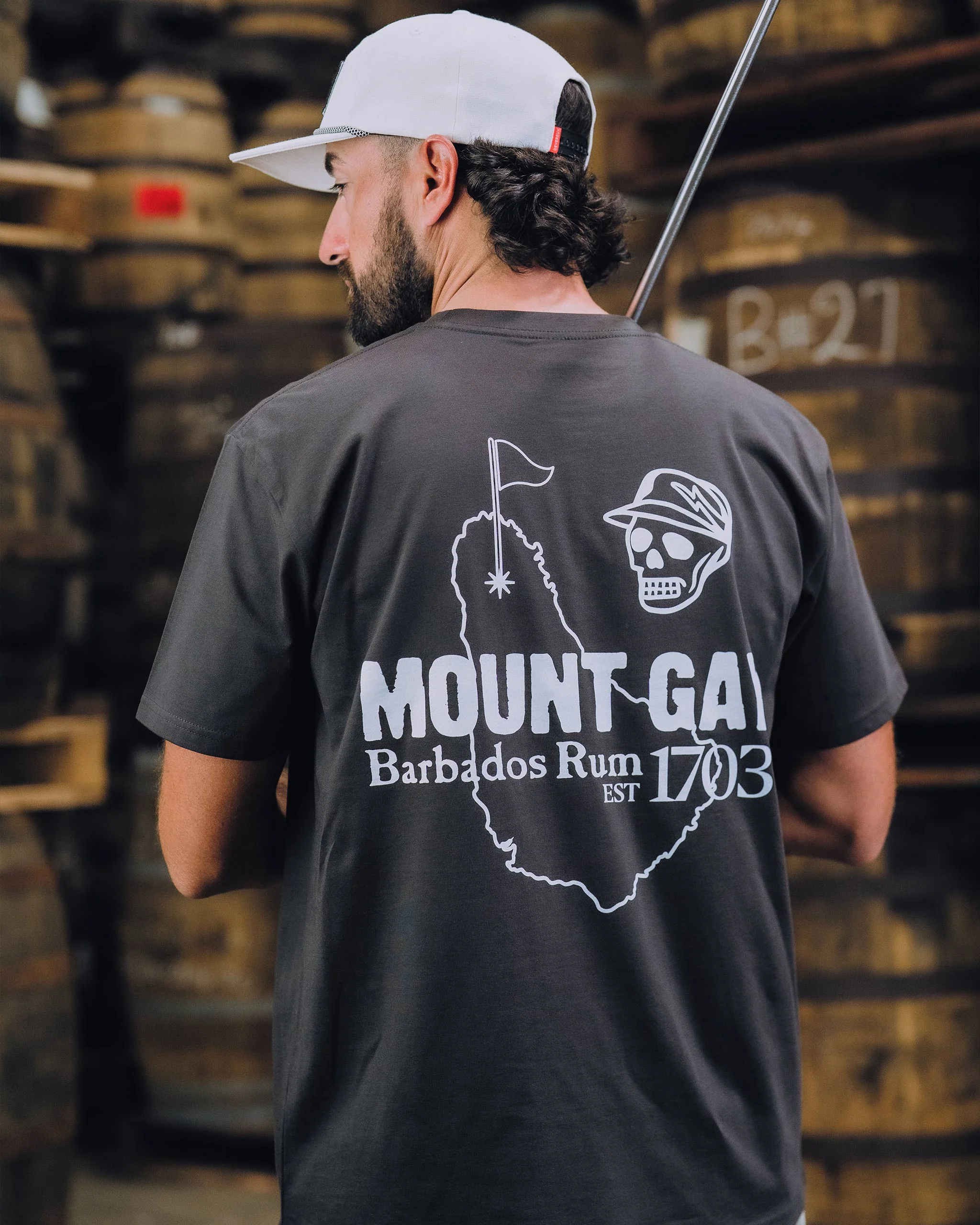 Mount Gay Skull Caddie Tee - Coal - Image 7