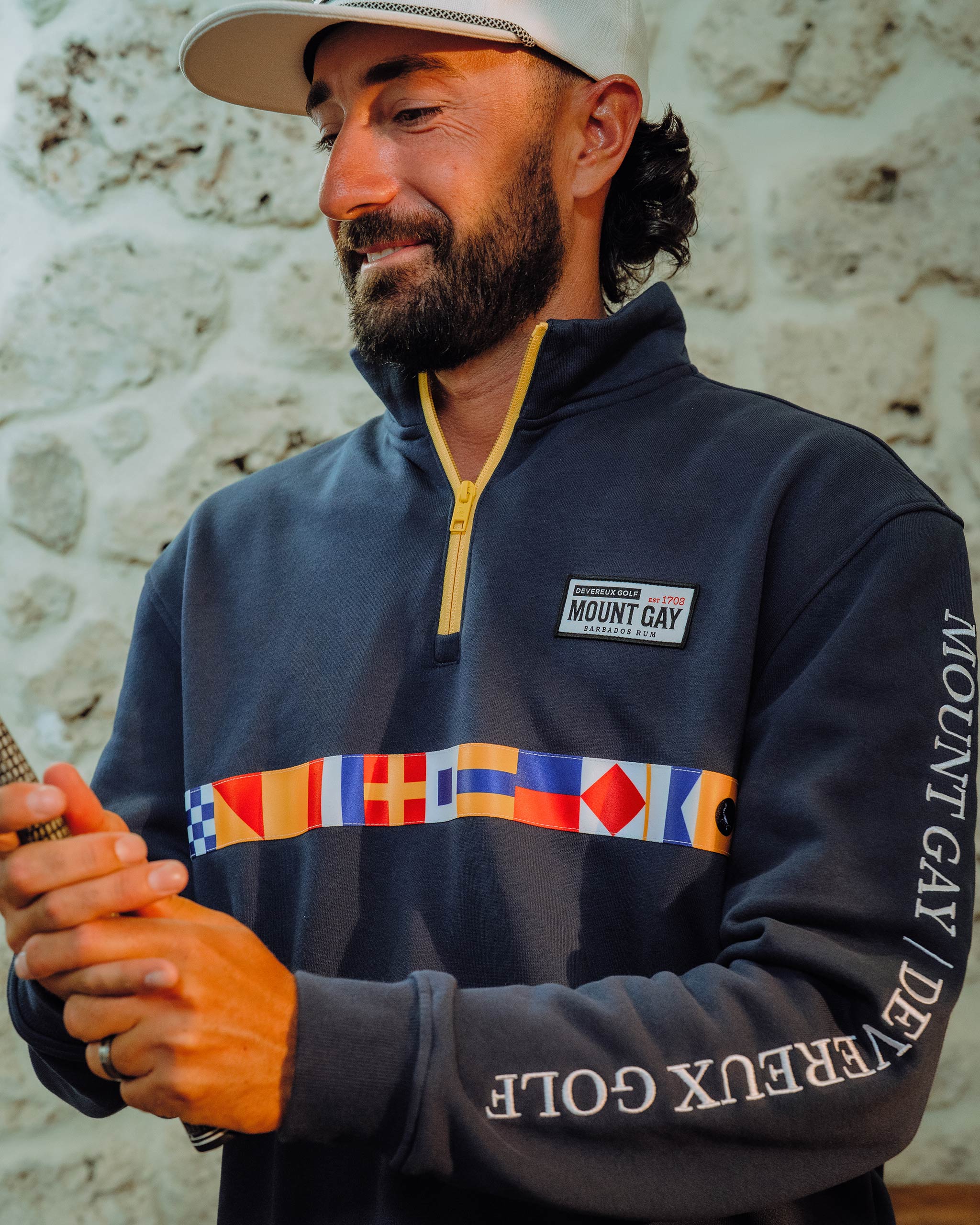 Nautical Flag QTR Zip - Navy - Image 3