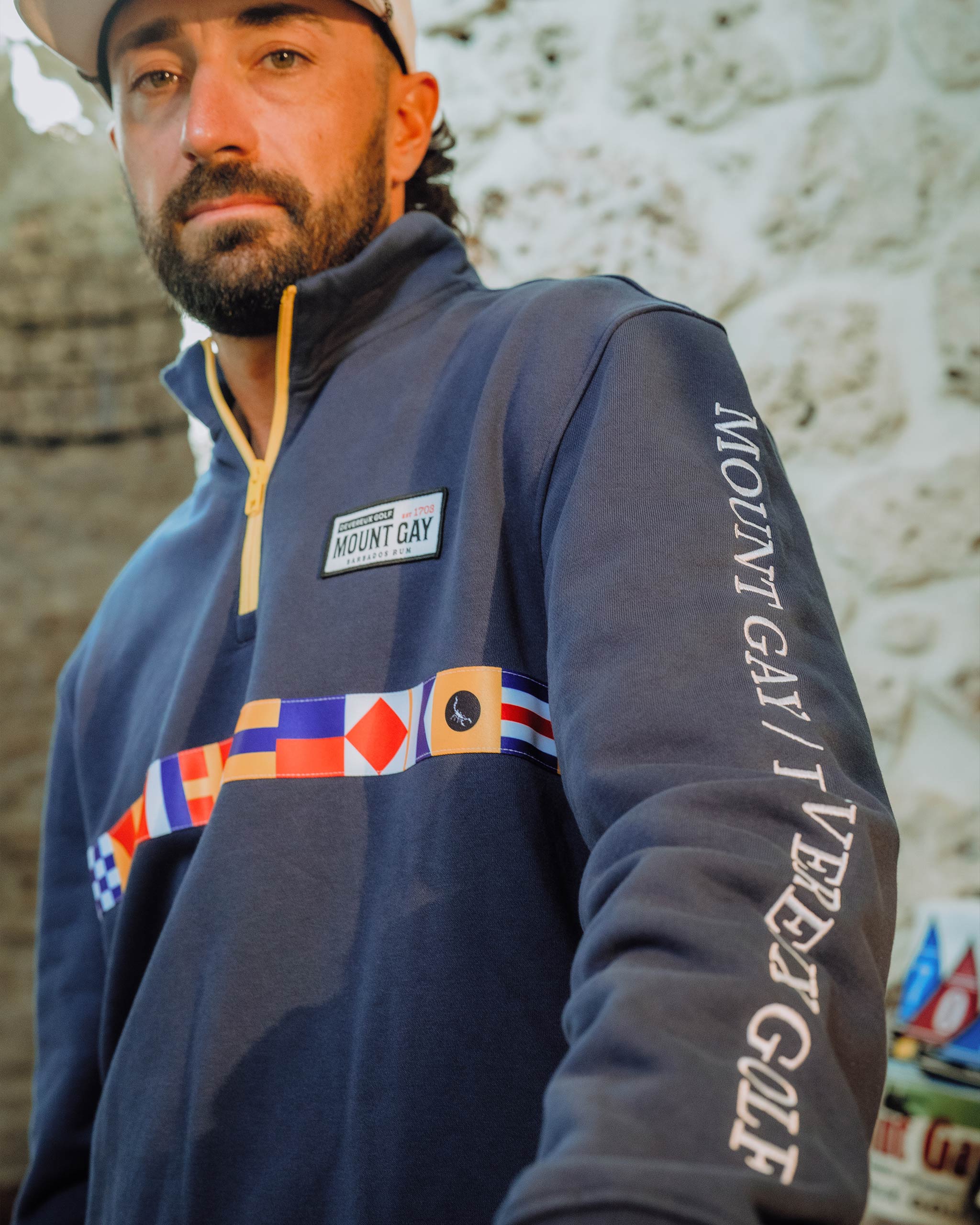 Nautical Flag QTR Zip - Navy - Image 8