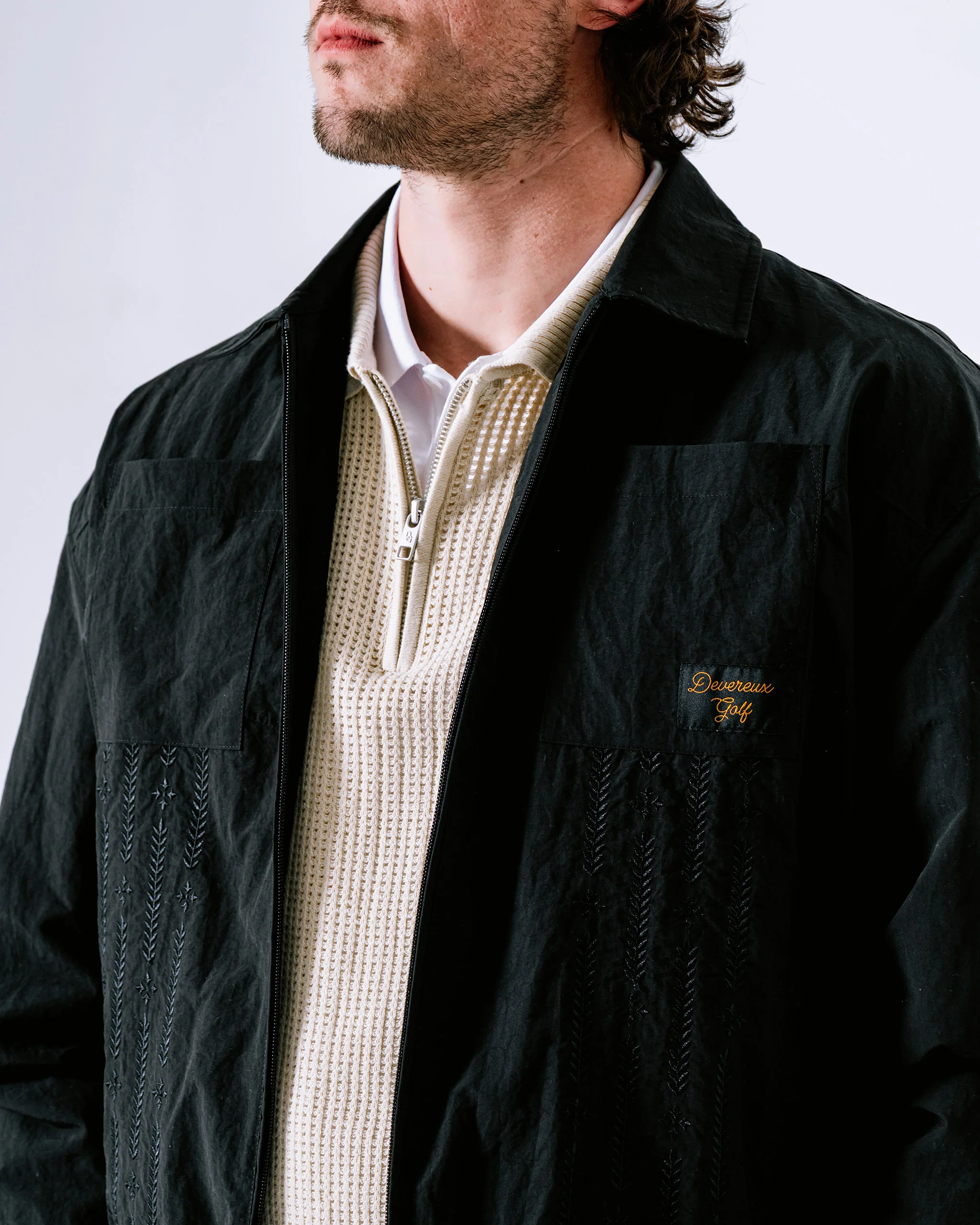 Nylon Full Zip Jacket - Black - Image 10