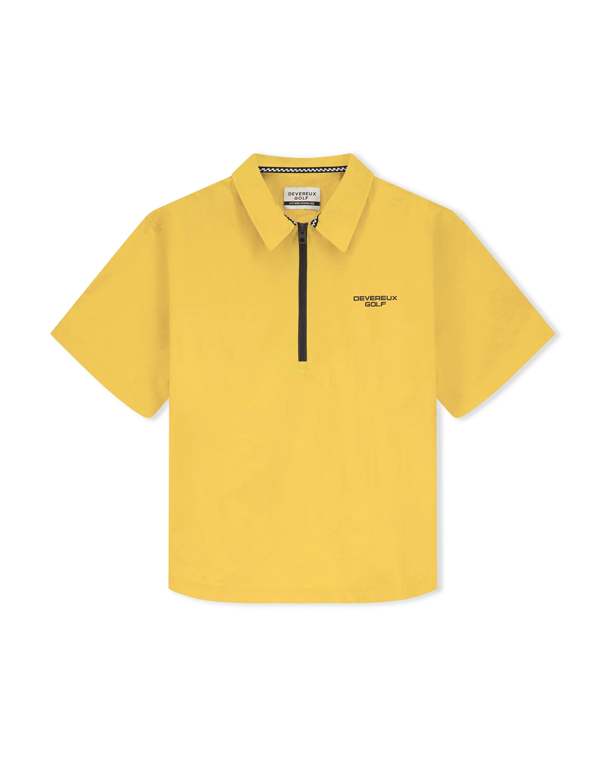 Nylon Short Sleeve Quarter Zip - Acid Yellow
