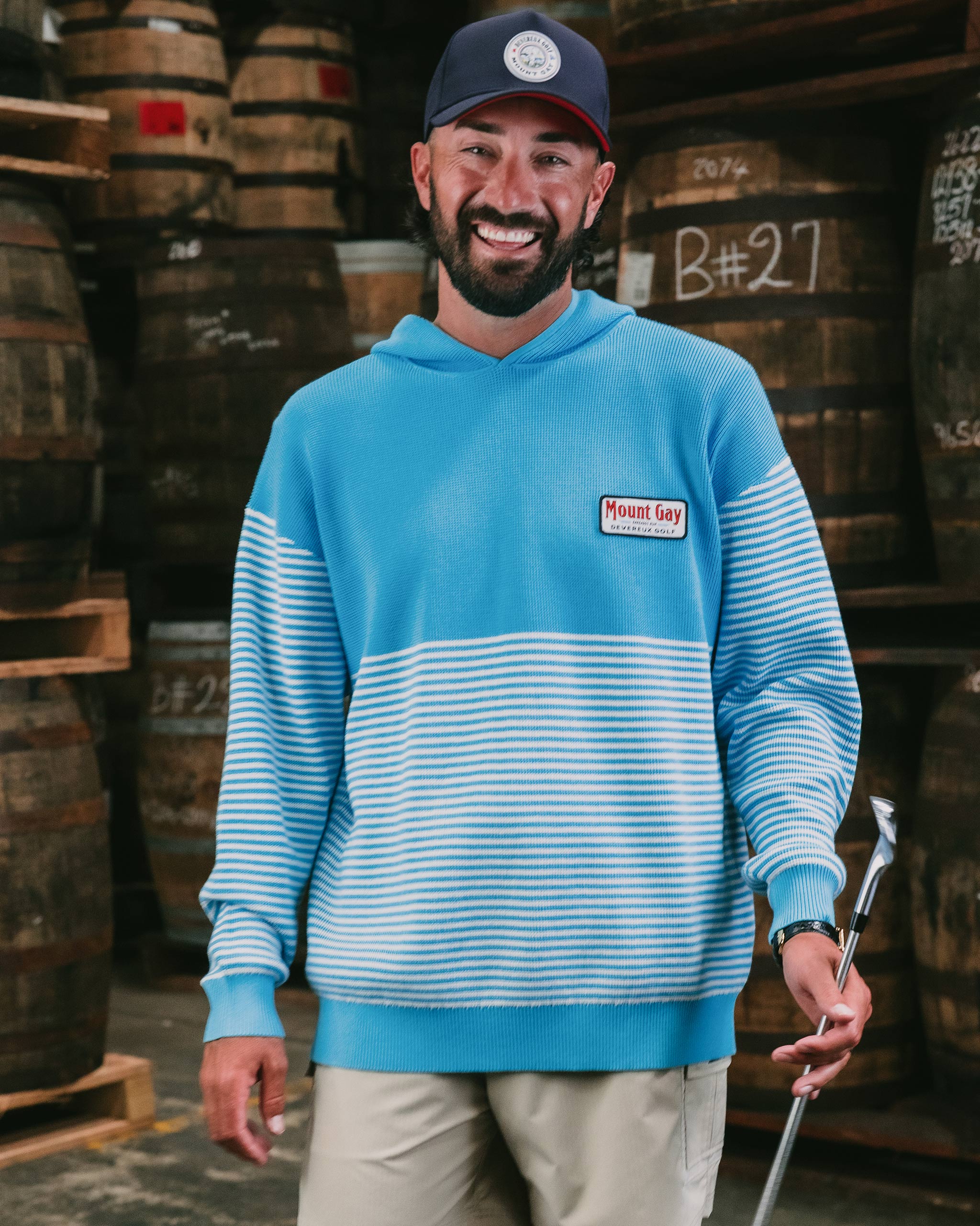 Paynes Bay Knit Hoodie - Light Blue - Image 5