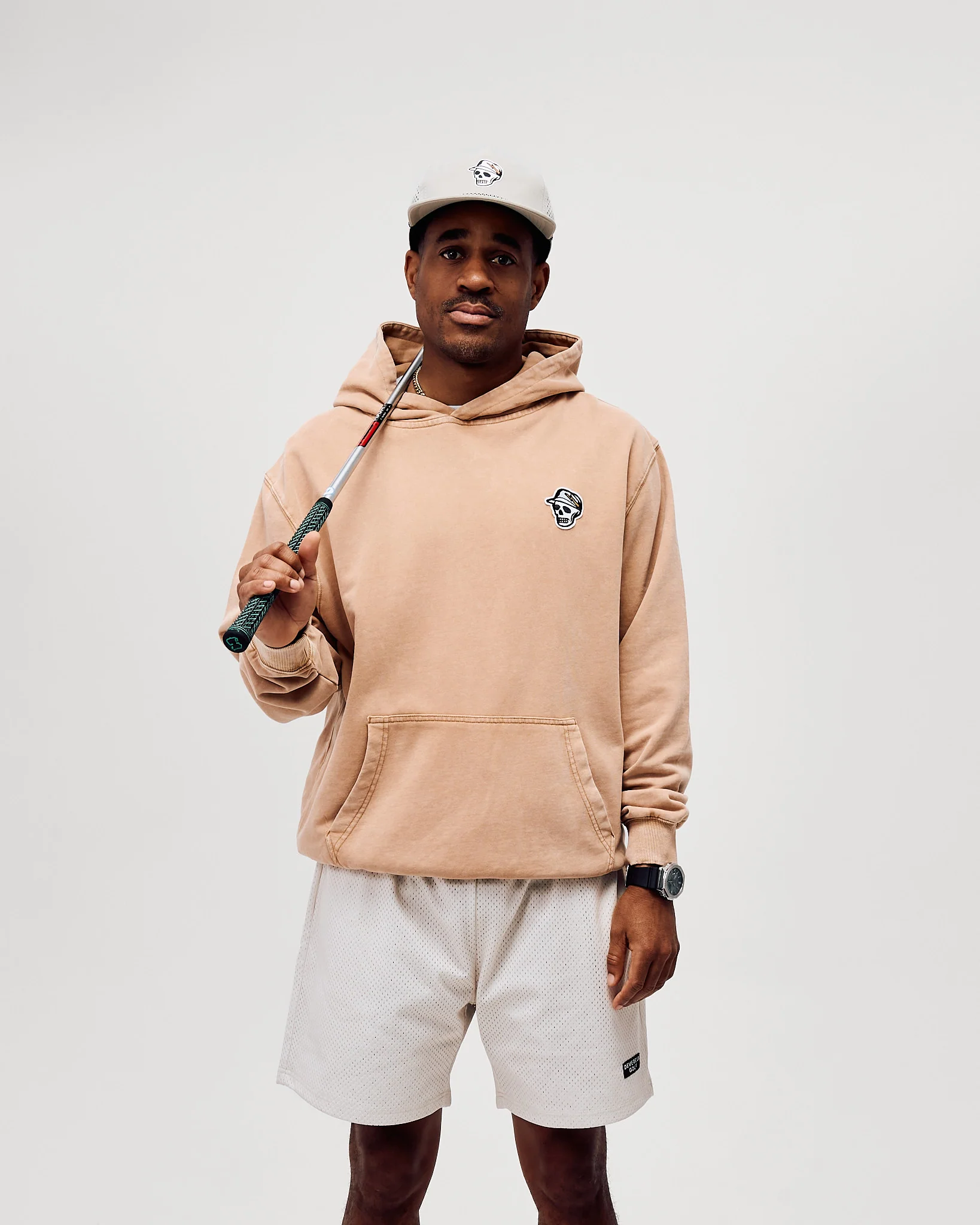 Skull Caddie Washed Hoodie - Tobacco - Image 3