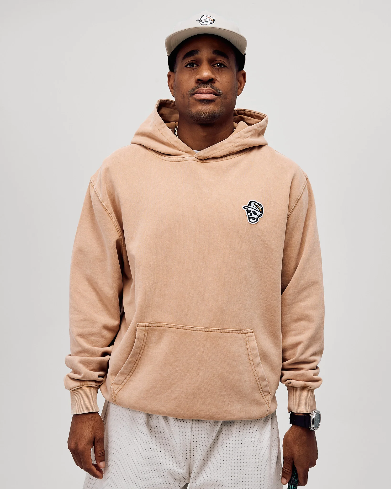 Skull Caddie Washed Hoodie - Tobacco - Image 5