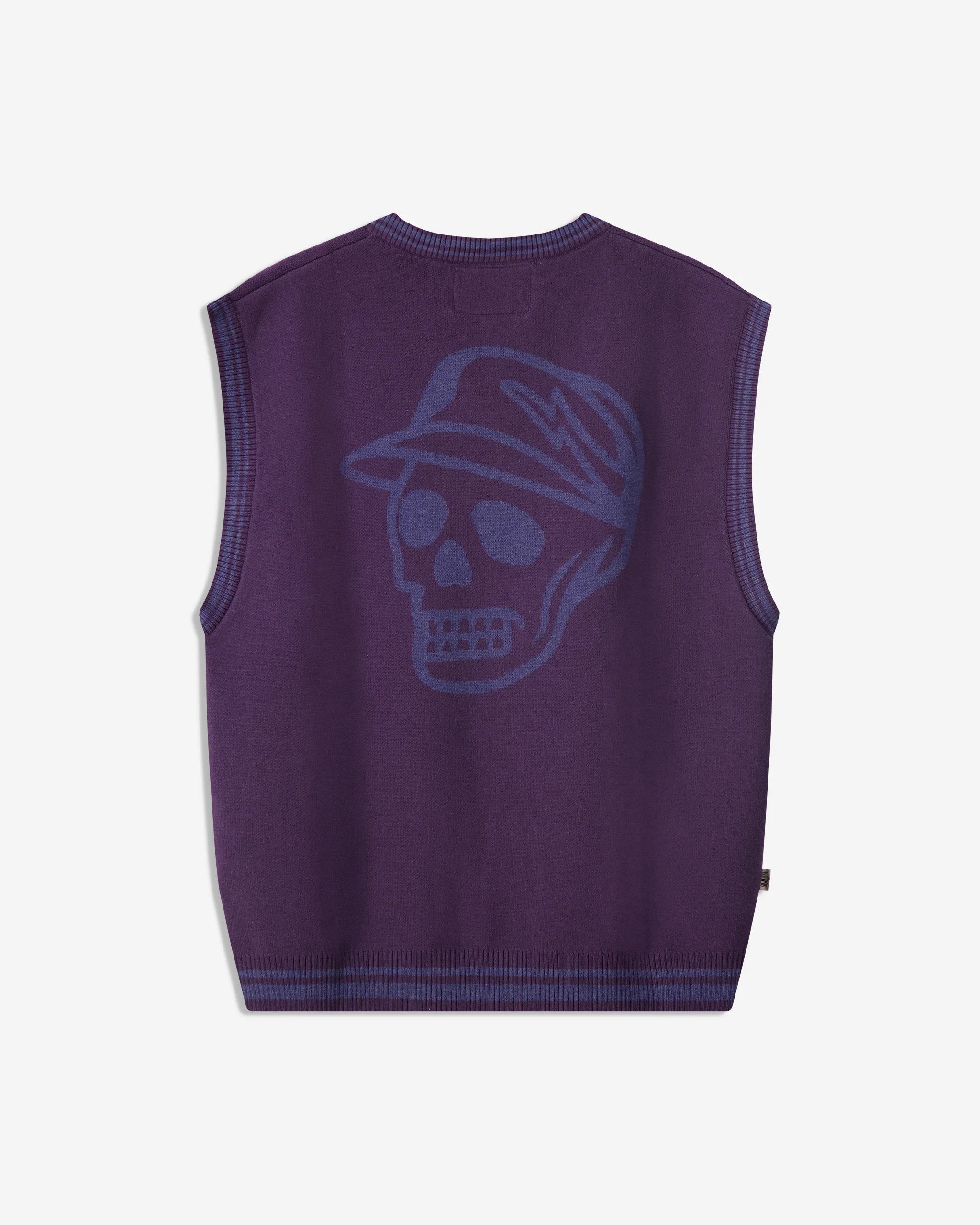 Skull Icon Sweater Vest - Plum - Image 3